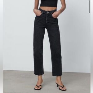 Zara straight leg high rise jeans